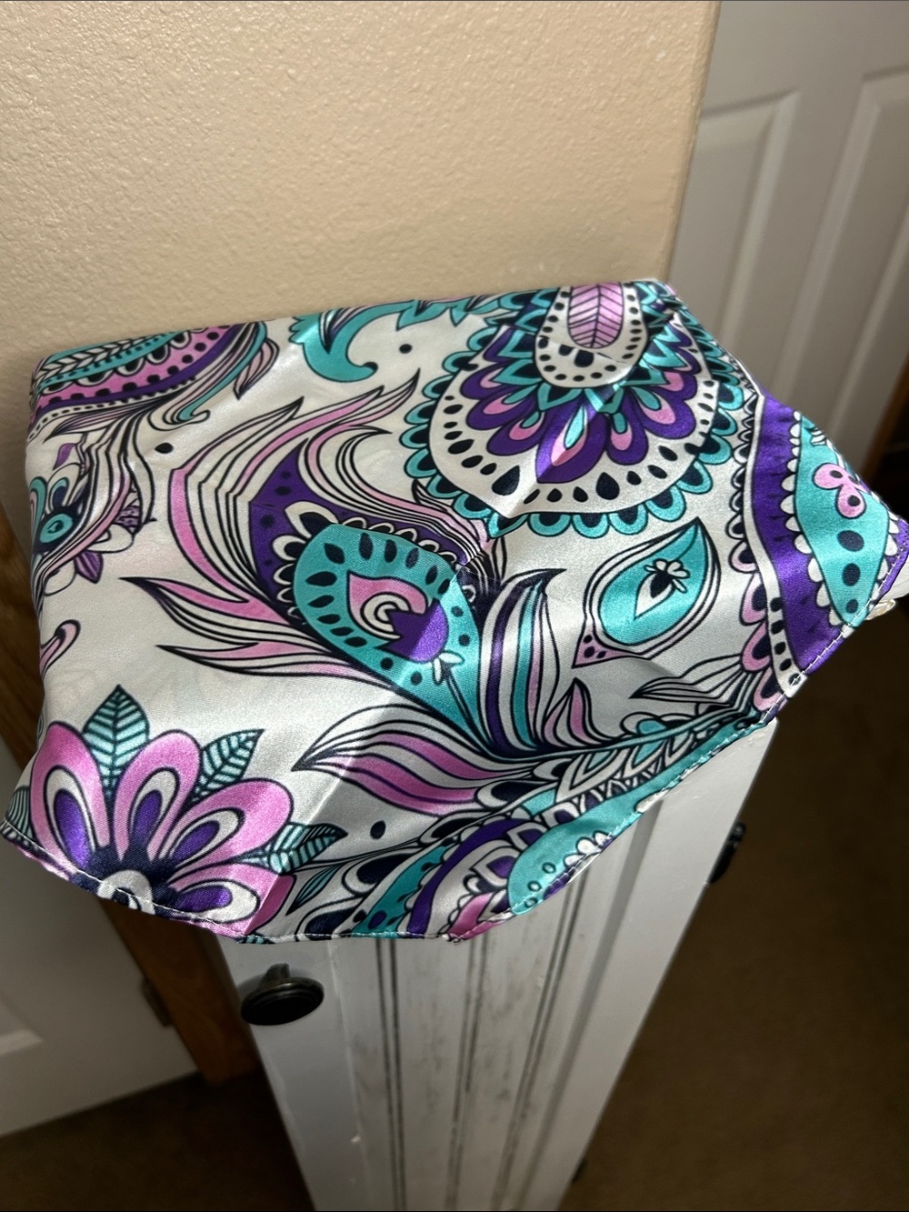 Paisley Square Scarf in Purple & Teal